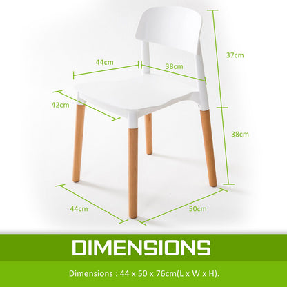 4X Retro Belloch Stackable Dining Cafe Chair WHITE - Cosy Abode