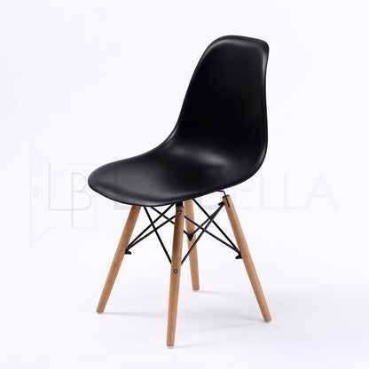 4X Retro Dining Cafe Chair DSW BLACK - Cosy Abode