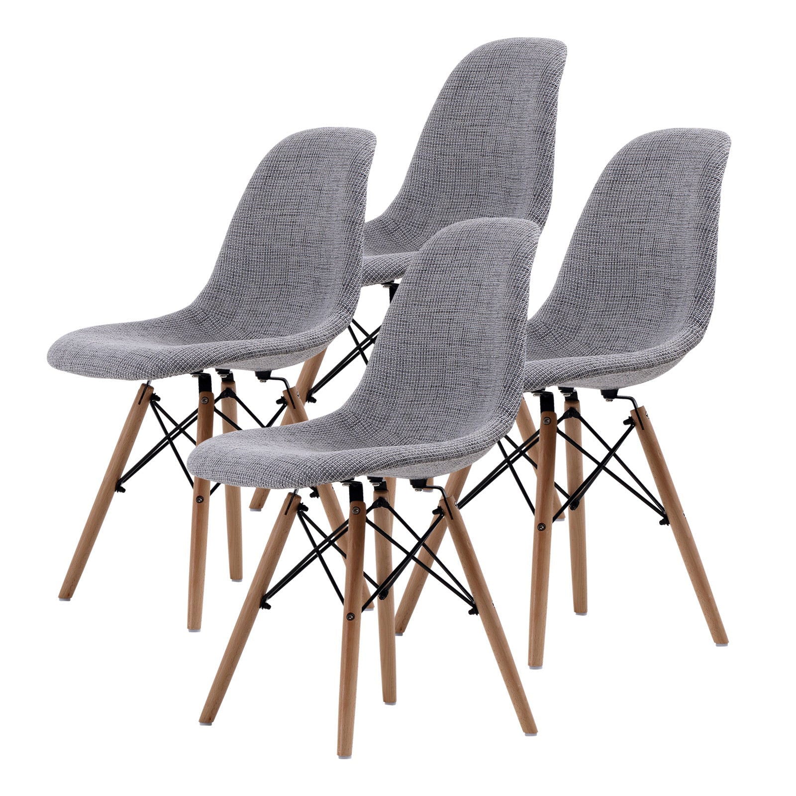 4X Retro Dining Cafe Chair DSW GREY - Cosy Abode