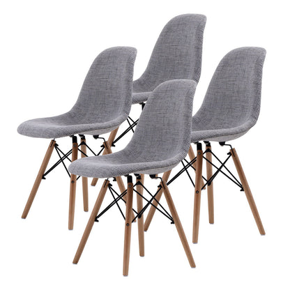 4X Retro Dining Cafe Chair DSW GREY - Cosy Abode