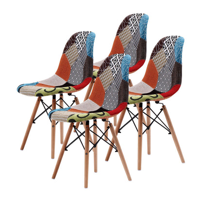 4X Retro Dining Cafe Chair DSW MULTI COLOUR - Cosy Abode