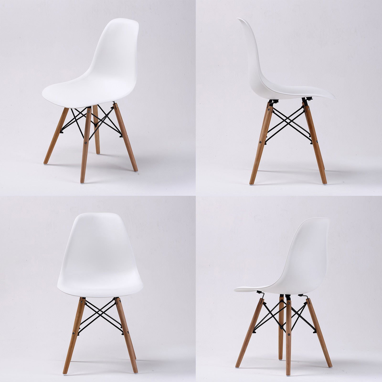 4X Retro Dining Cafe Chair DSW WHITE - Cosy Abode