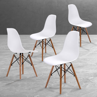 4X Retro Dining Cafe Chair DSW WHITE - Cosy Abode