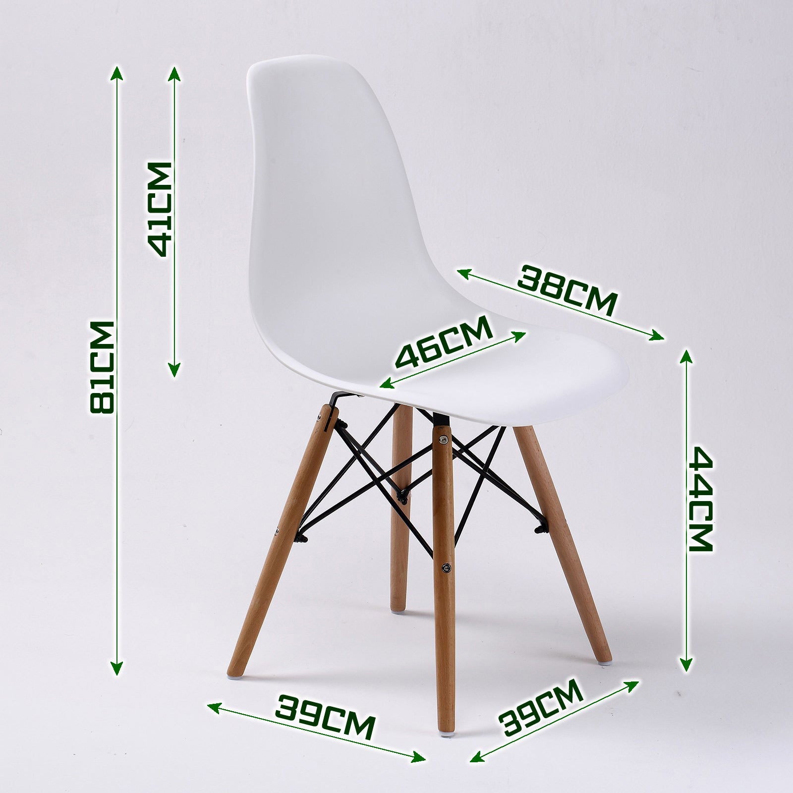 4X Retro Dining Cafe Chair DSW WHITE - Cosy Abode