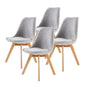 4X Retro Dining Cafe Chair Padded Seat GREY - Cosy Abode