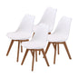 4X Retro Dining Cafe Chair Padded Seat WHITE - Cosy Abode