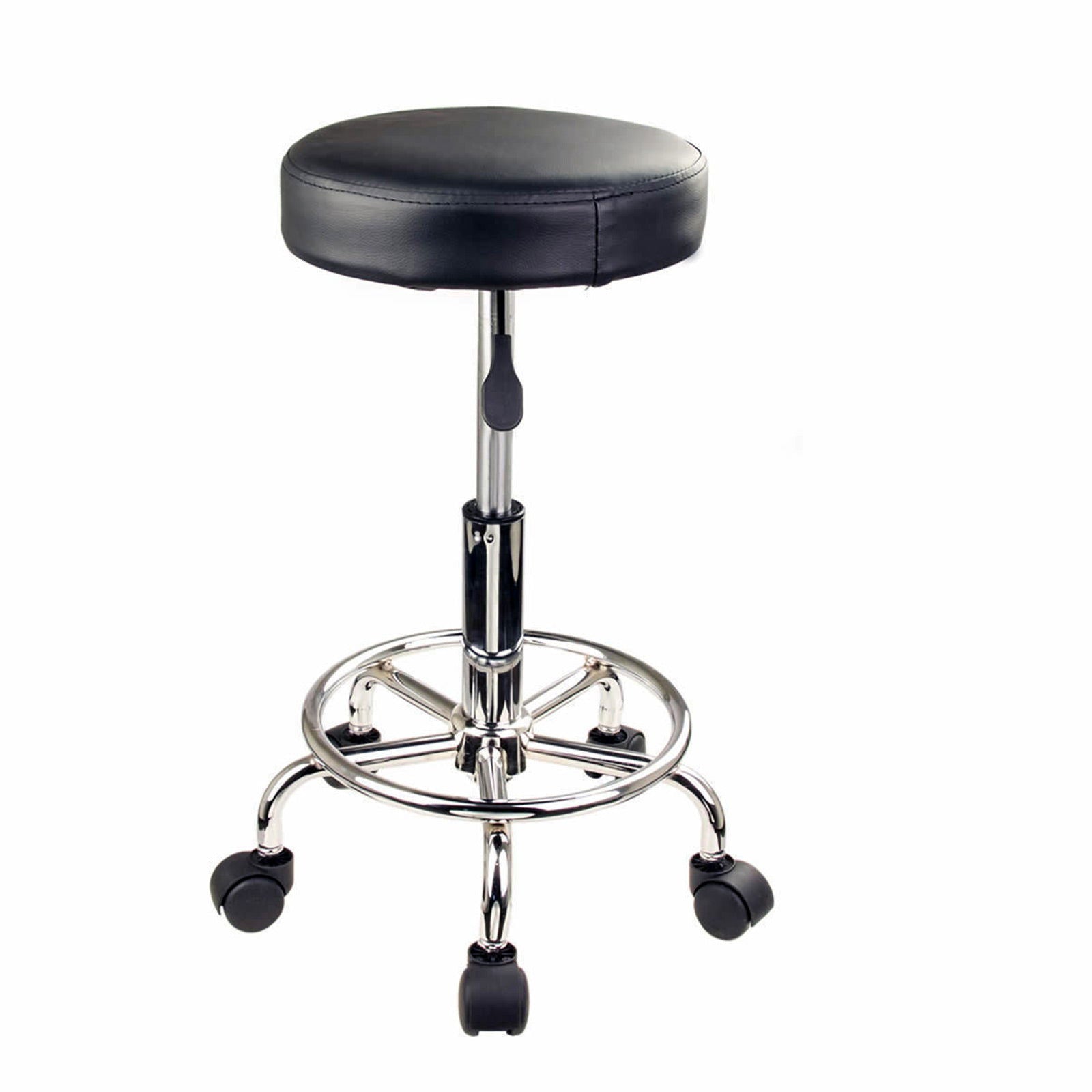 4X Swivel Salon Barber Stool Chair Round Type BLACK - Cosy Abode