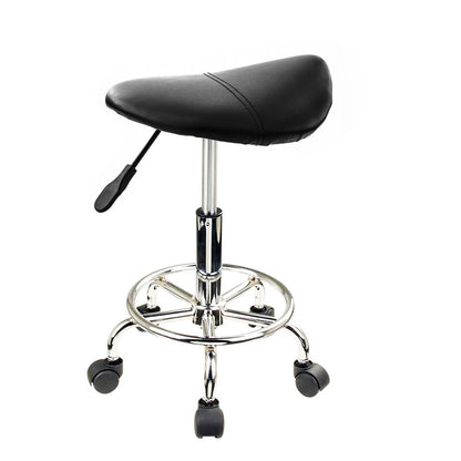 4X Swivel Salon Barber Stool Chair Saddle Type BLACK - Cosy Abode