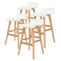 4X Wooden Bar Stool Dining Chair Leather SOPHIA 65cm WHITE - Cosy Abode
