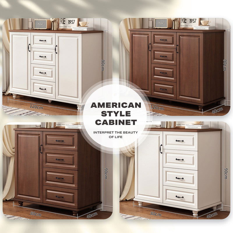 4 Chest of Drawers Storage Cabinet Tower Dresser Tallboy Drawer with Door Condition: Brand New - Cosy Abode
