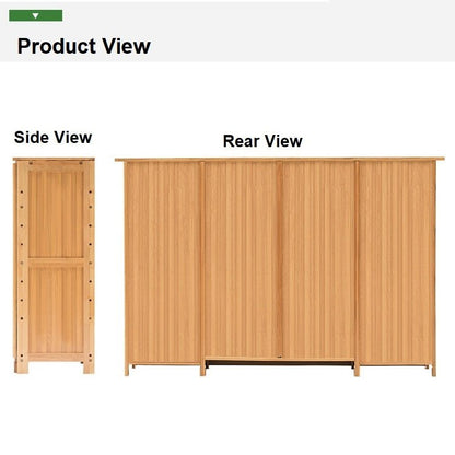 4 Doors 6 Tier without Drawer Tier Bamboo Large Capacity Storage Hallway Shelf Shoe Rack Cabinet - Cosy Abode