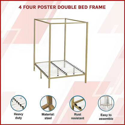 4 Four Poster Double Bed Frame - Cosy Abode