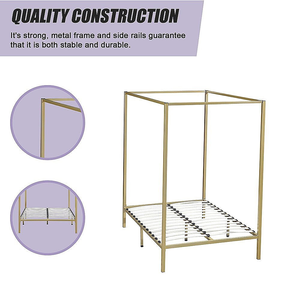 4 Four Poster Double Bed Frame - Cosy Abode