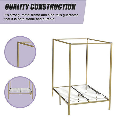 4 Four Poster Double Bed Frame - Cosy Abode
