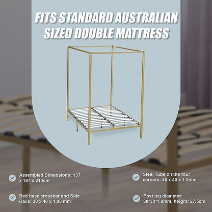 4 Four Poster Double Bed Frame - Cosy Abode