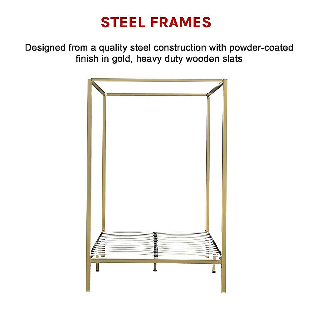 4 Four Poster Double Bed Frame - Cosy Abode