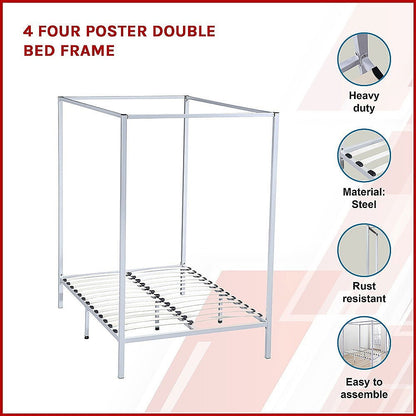 4 Four Poster Double Bed Frame - Cosy Abode