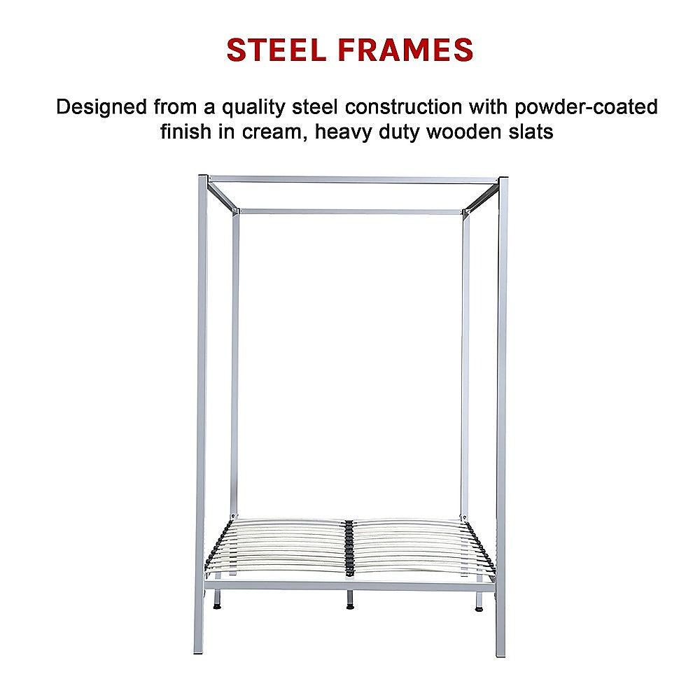 4 Four Poster Double Bed Frame - Cosy Abode