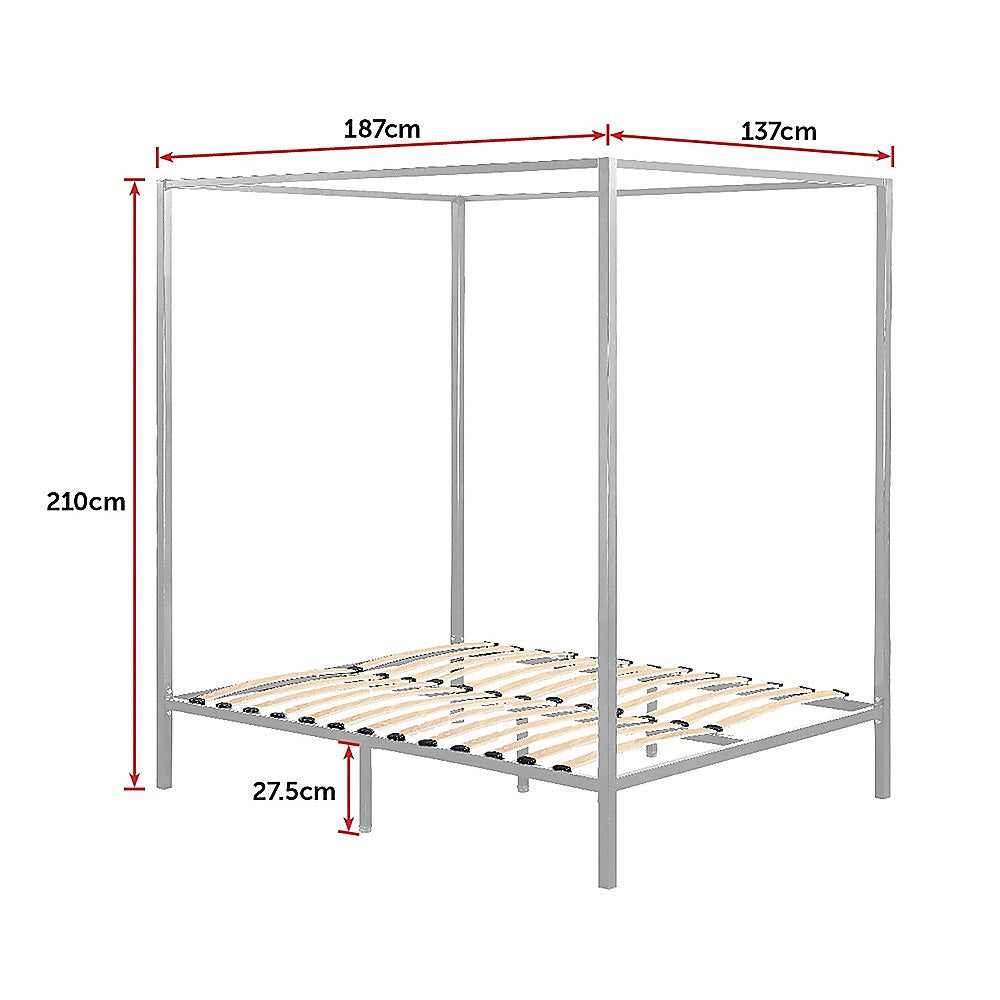 4 Four Poster Double Bed Frame - Cosy Abode