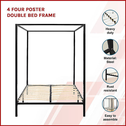 4 Four Poster Double Bed Frame - Cosy Abode
