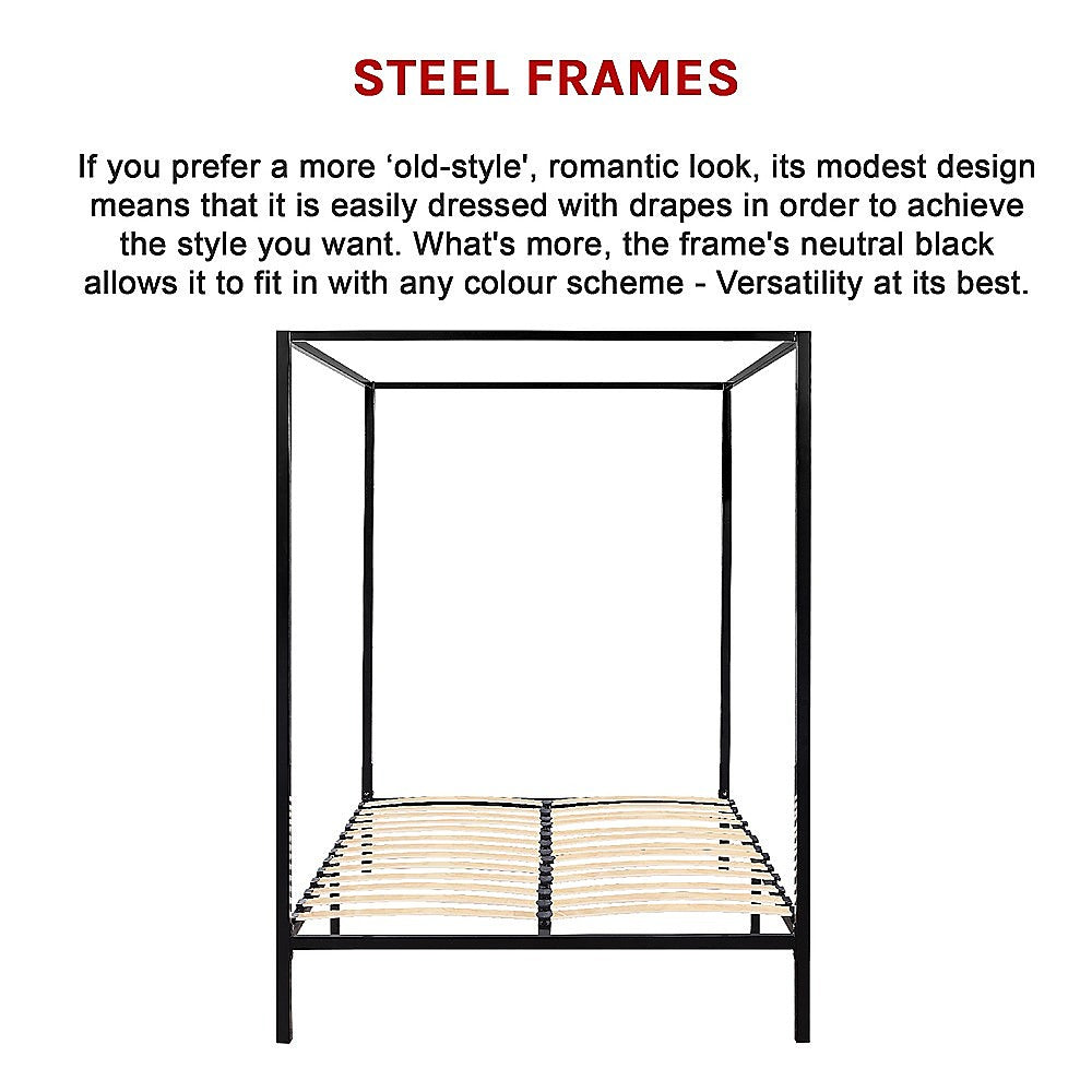 4 Four Poster Double Bed Frame - Cosy Abode
