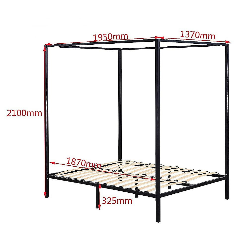4 Four Poster Double Bed Frame - Cosy Abode