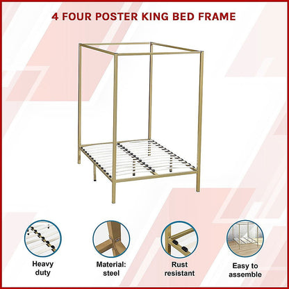 4 Four Poster King Bed Frame - Cosy Abode