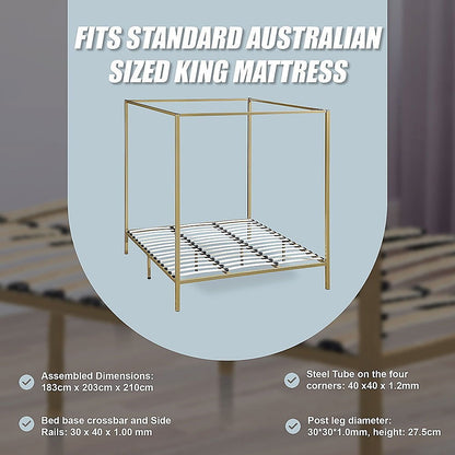 4 Four Poster King Bed Frame - Cosy Abode