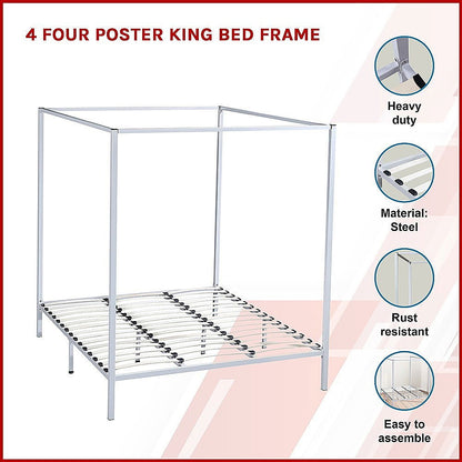 4 Four Poster King Bed Frame - Cosy Abode