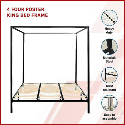 4 Four Poster King Bed Frame - Cosy Abode