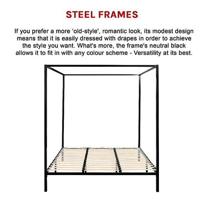 4 Four Poster King Bed Frame - Cosy Abode