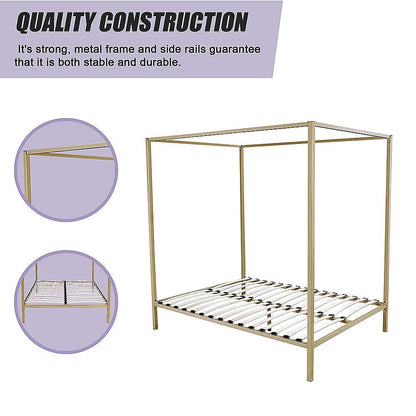 4 Four Poster Queen Bed Frame - Cosy Abode