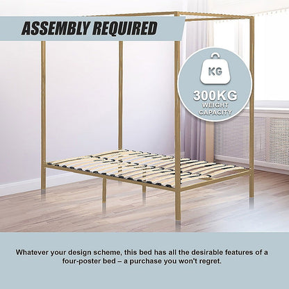 4 Four Poster Queen Bed Frame - Cosy Abode