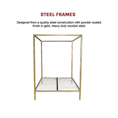 4 Four Poster Queen Bed Frame - Cosy Abode