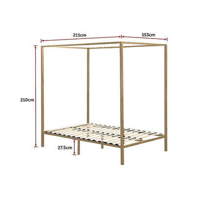 4 Four Poster Queen Bed Frame - Cosy Abode