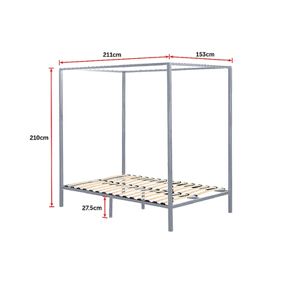 4 Four Poster Queen Bed Frame - Cosy Abode