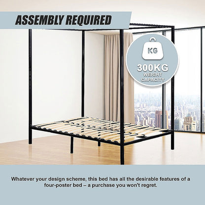 4 Four Poster Queen Bed Frame - Cosy Abode