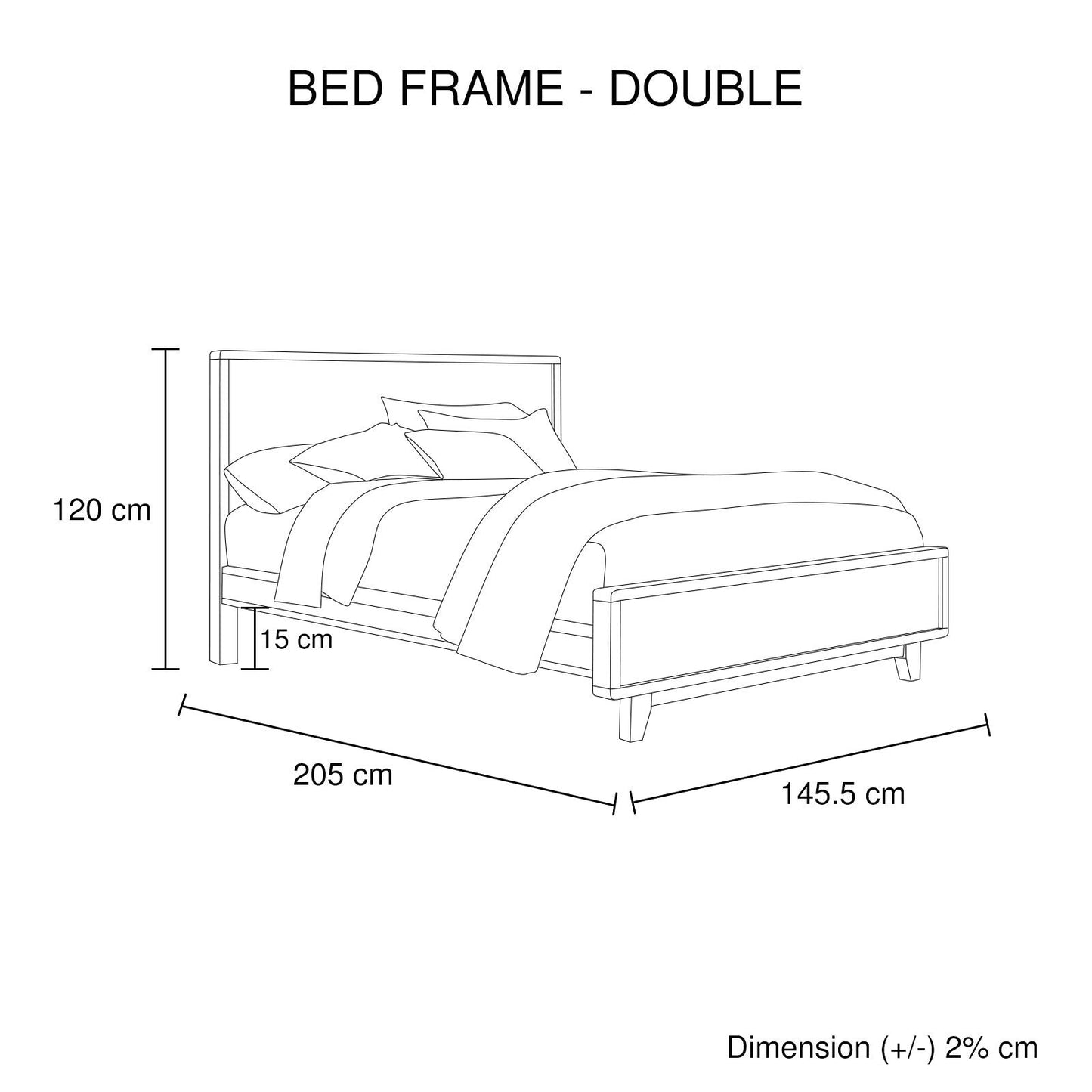 4 Pieces Bedroom Suite Double Size in Solid Wood Antique Design Light Brown Bed, Bedside Table & Tallboy - Cosy Abode