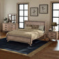4 Pieces Bedroom Suite King Size Silver Brush in Acacia Wood Construction Bed, Bedside Table & Dresser - Cosy Abode