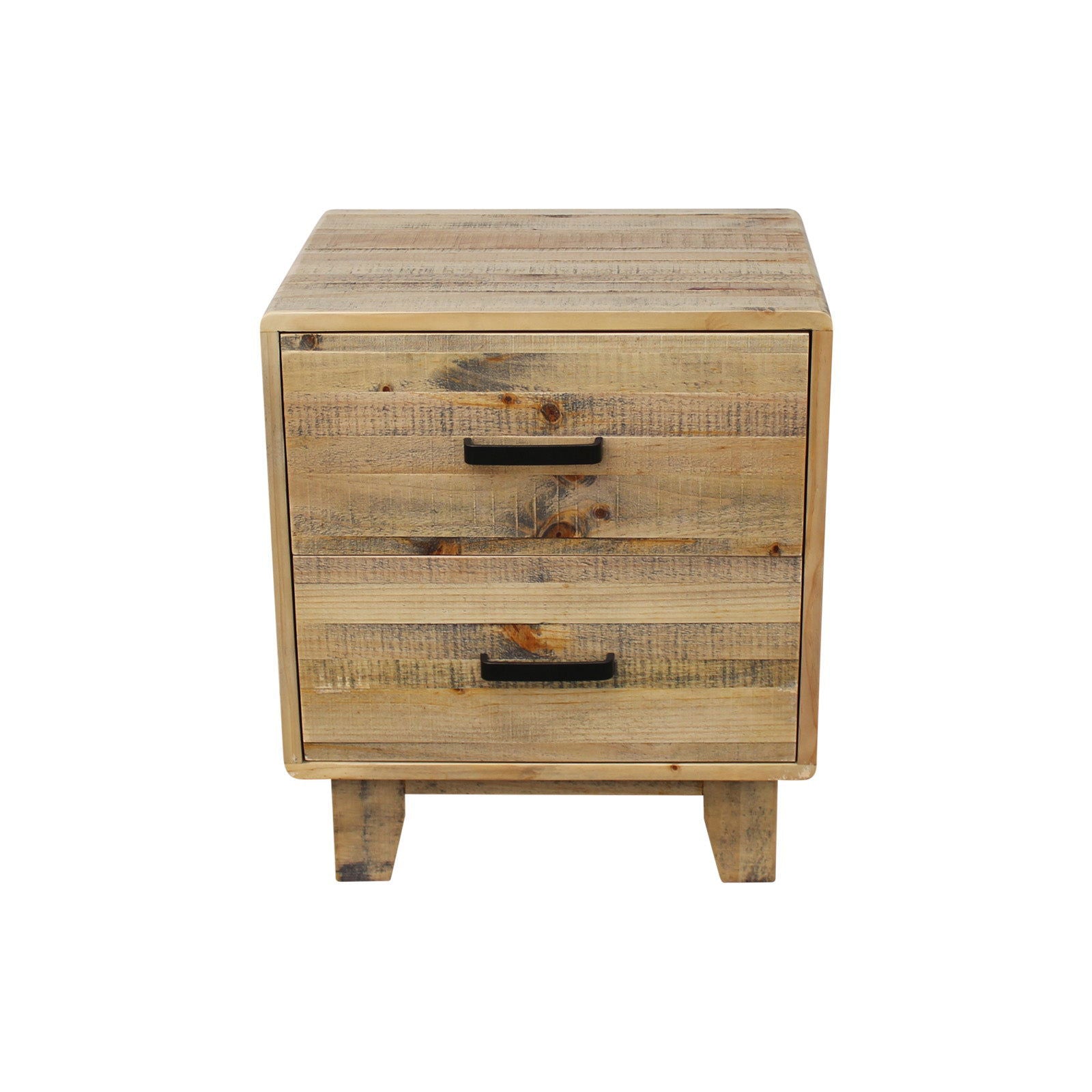 4 Pieces Bedroom Suite King Size in Solid Wood Antique Design Light Brown Bed, Bedside Table & Tallboy - Cosy Abode