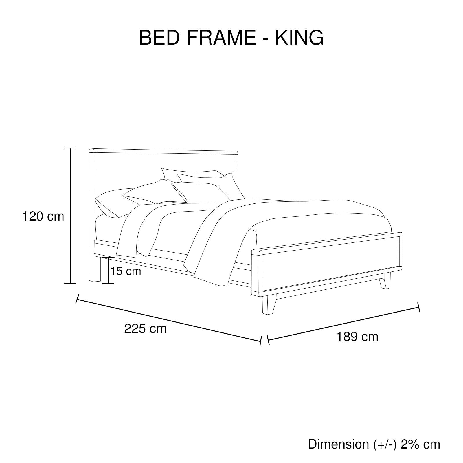 4 Pieces Bedroom Suite King Size in Solid Wood Antique Design Light Brown Bed, Bedside Table & Tallboy - Cosy Abode