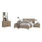4 Pieces Bedroom Suite Natural Wood Like MDF Structure Double Size Oak Colour Bed, Bedside Table & Dresser - Cosy Abode