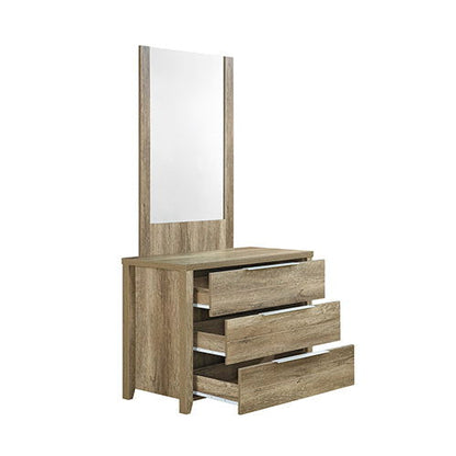 4 Pieces Bedroom Suite Natural Wood Like MDF Structure Double Size Oak Colour Bed, Bedside Table & Dresser - Cosy Abode