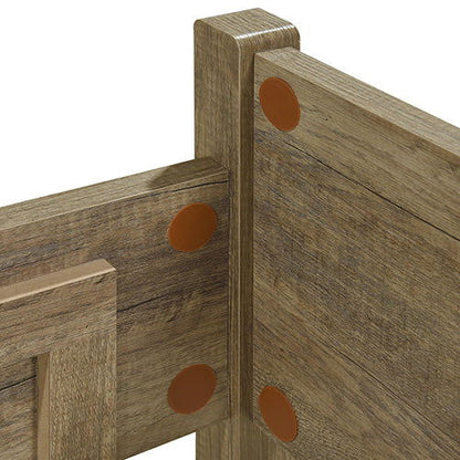 4 Pieces Bedroom Suite Natural Wood Like MDF Structure Double Size Oak Colour Bed, Bedside Table & Dresser - Cosy Abode