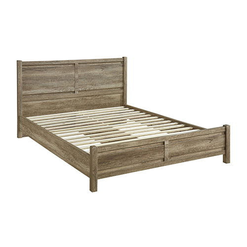 4 Pieces Bedroom Suite Natural Wood Like MDF Structure Queen Size Oak Colour Bed, Bedside Table & Tallboy - Cosy Abode
