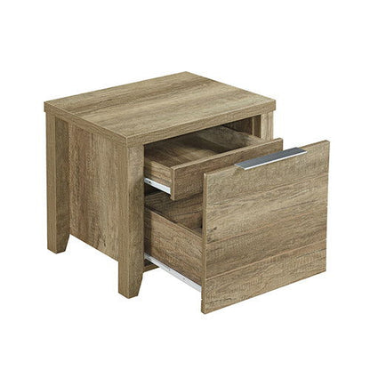 4 Pieces Bedroom Suite Natural Wood Like MDF Structure Queen Size Oak Colour Bed, Bedside Table & Tallboy - Cosy Abode