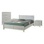 4 Pieces Bedroom Suite Natural Wood Like MDF Structure Queen Size White Ash Colour Bed, Bedside Table & Tallboy - Cosy Abode