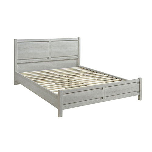 4 Pieces Bedroom Suite Natural Wood Like MDF Structure Queen Size White Ash Colour Bed, Bedside Table & Tallboy - Cosy Abode