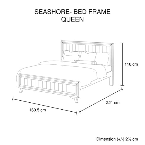 4 Pieces Bedroom Suite Queen Size Silver Brush in Acacia Wood Construction Bed, Bedside Table & Dresser - Cosy Abode