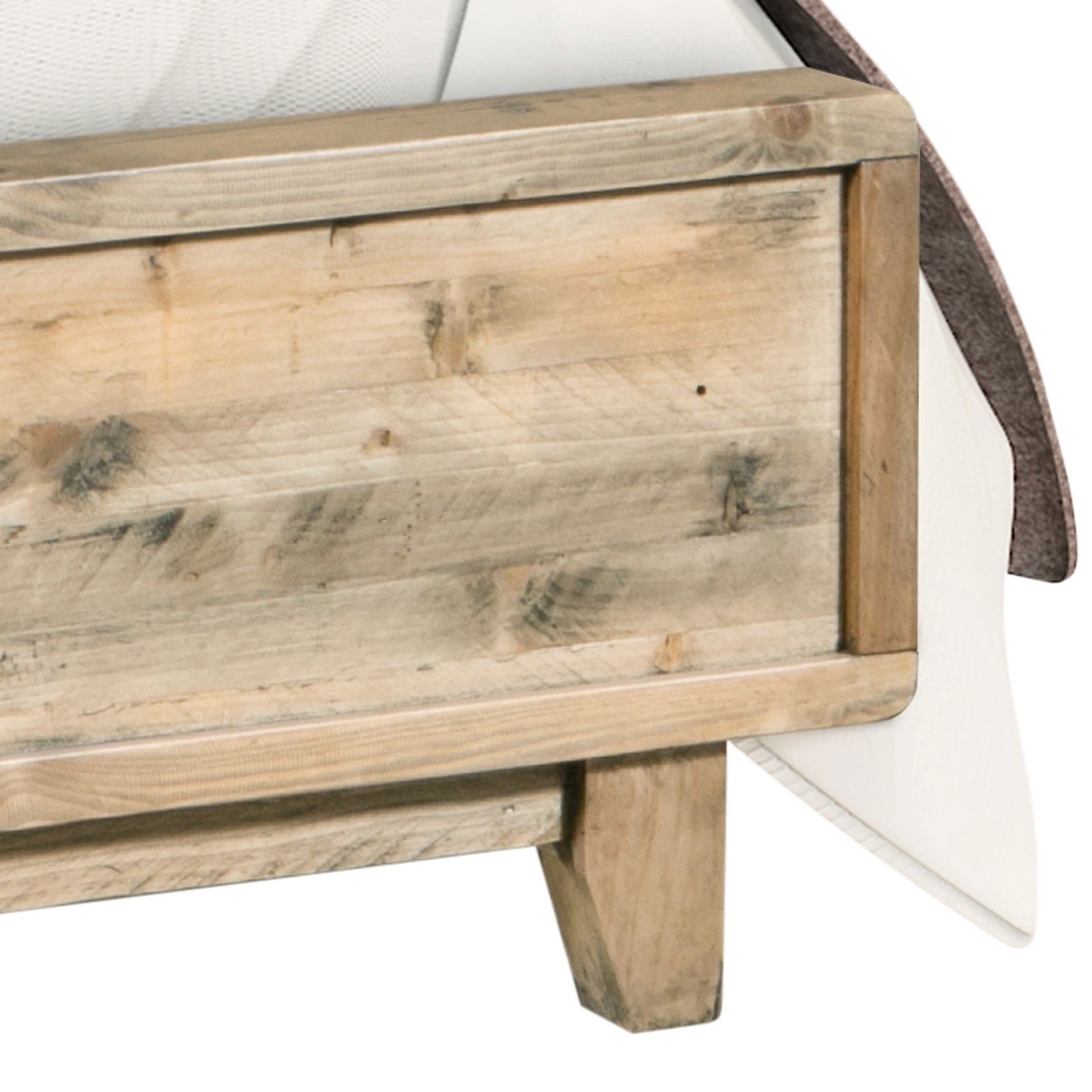4 Pieces Bedroom Suite Queen Size in Solid Wood Antique Design Light Brown Bed, Bedside Table & Tallboy - Cosy Abode
